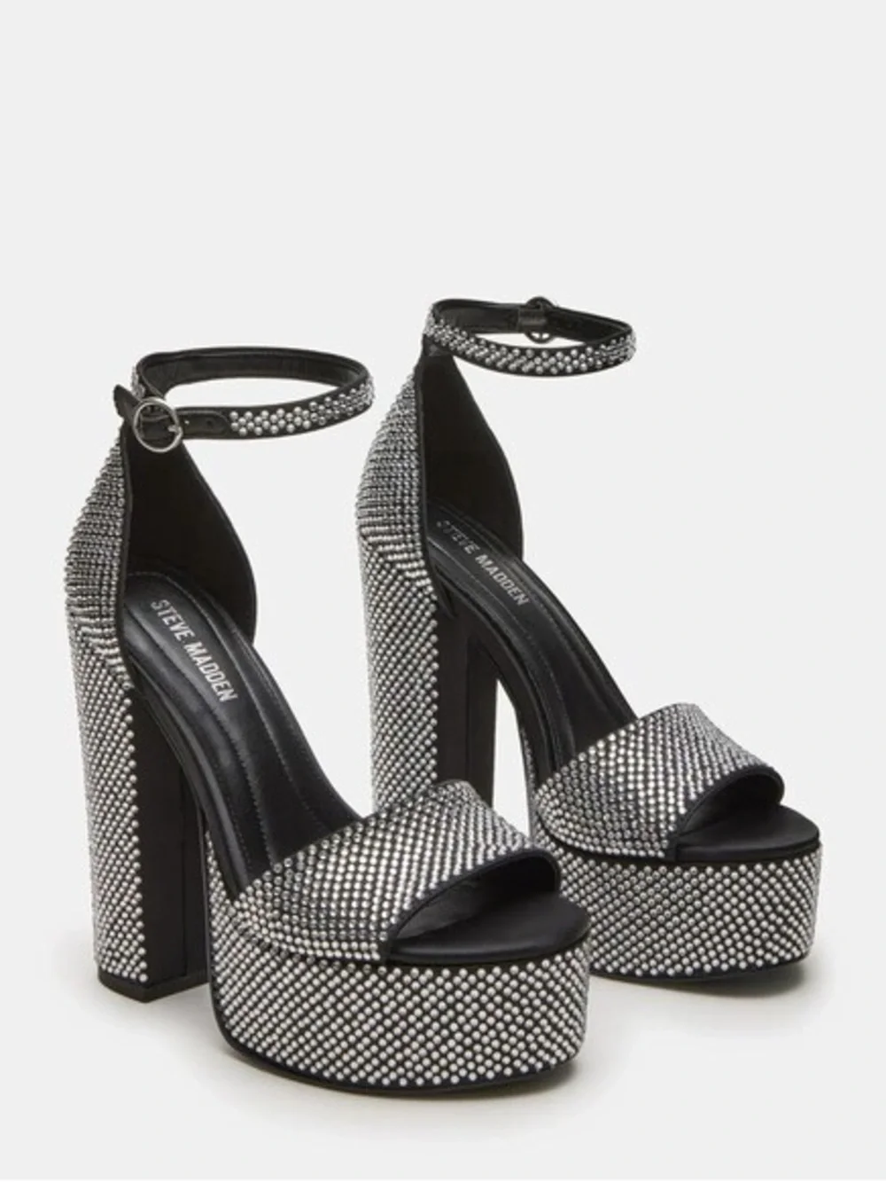 Steve Madden rhinestone Platform Sandals heels New